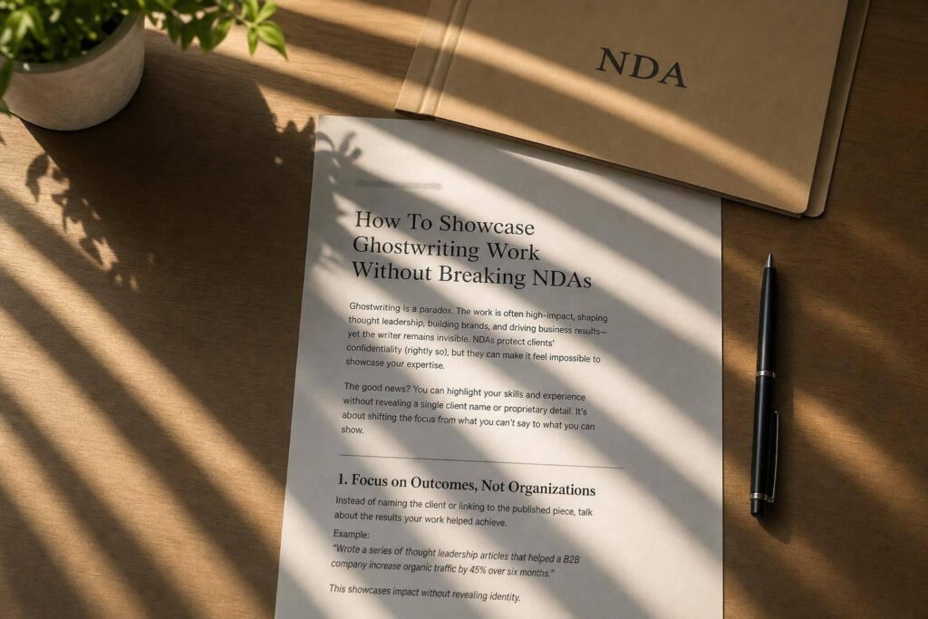 How To Showcase Ghostwriting Work Without Breaking NDAs